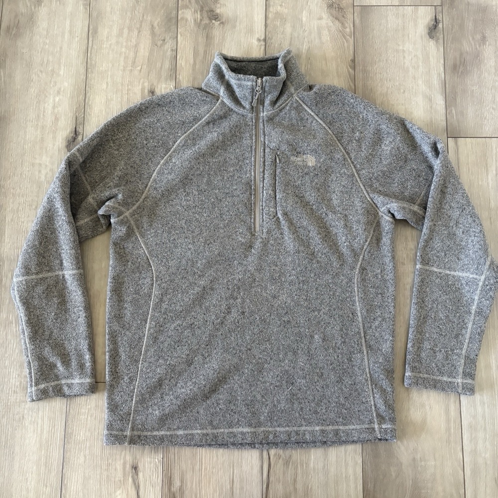 The North Face Quarter Zip Fleece Pullover Tan Beige Men's Medium Outdoor Hiking